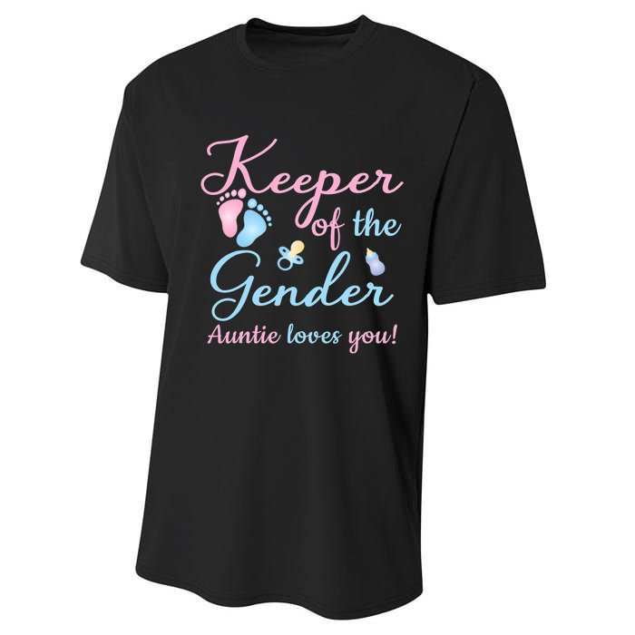 Keeper Of The Gender Auntie Loves Gender Reveal Party Idea Performance Sprint T-Shirt