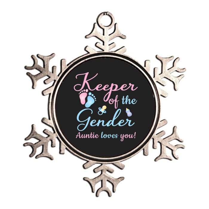 Keeper Of The Gender Auntie Loves Gender Reveal Party Idea Metallic Star Ornament