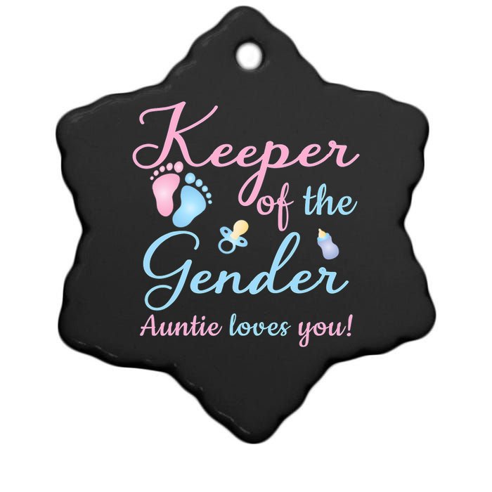 Keeper Of The Gender Auntie Loves Gender Reveal Party Idea Ceramic Star Ornament