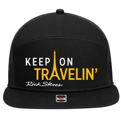 Keep On Travelin Rick Steves 7 Panel Mesh Trucker Snapback Hat