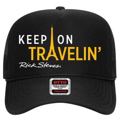 Keep On Travelin Rick Steves High Crown Mesh Back Trucker Hat