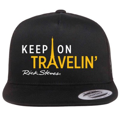 Keep On Travelin Rick Steves Flat Bill Trucker Hat