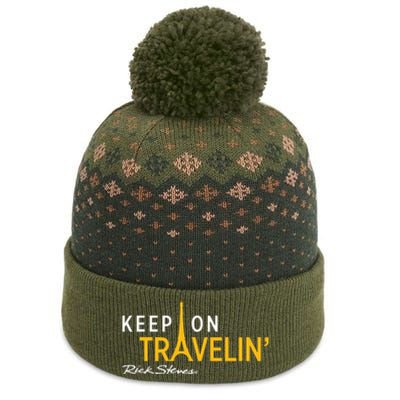 Keep On Travelin Rick Steves The Baniff Cuffed Pom Beanie