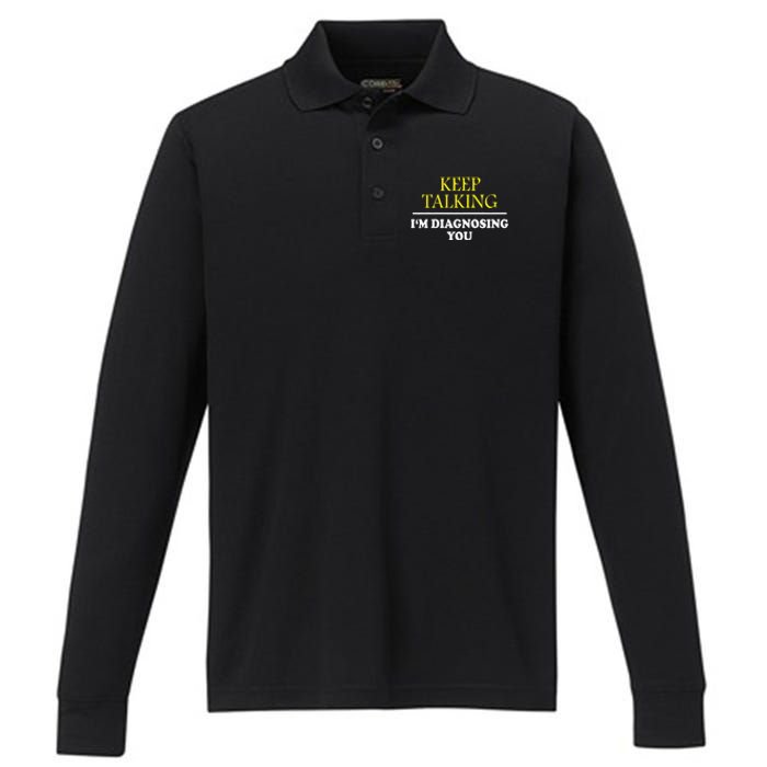 Keep On Talking Psychology Diagnose Graphic Performance Long Sleeve Polo