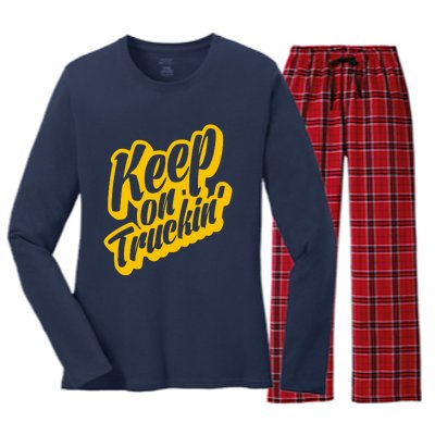 Keep On Truckin Women's Long Sleeve Flannel Pajama Set 