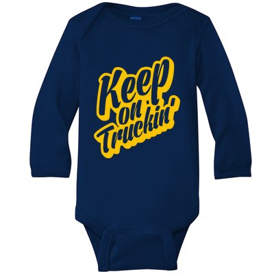 Keep On Truckin Baby Long Sleeve Bodysuit