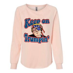 Keep On Trumpin Funny Political Trump Design Womens California Wash Sweatshirt