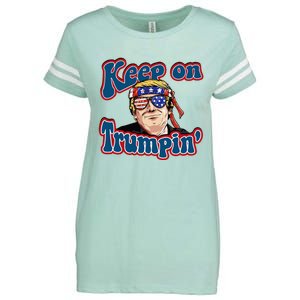 Keep On Trumpin Funny Political Trump Design Enza Ladies Jersey Football T-Shirt