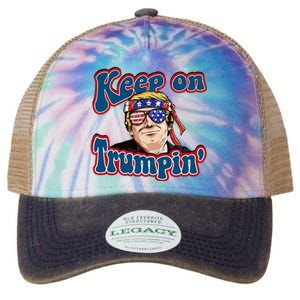 Keep On Trumpin Funny Political Trump Design Legacy Tie Dye Trucker Hat