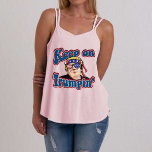 Keep On Trumpin Funny Political Trump Design Women's Strappy Tank