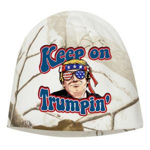 Keep On Trumpin Funny Political Trump Design Kati - Camo Knit Beanie