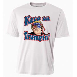 Keep On Trumpin Funny Political Trump Design Cooling Performance Crew T-Shirt