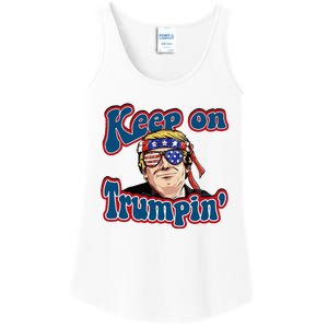 Keep On Trumpin Funny Political Trump Design Ladies Essential Tank