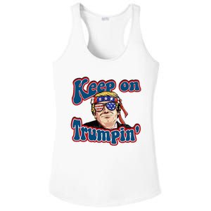 Keep On Trumpin Funny Political Trump Design Ladies PosiCharge Competitor Racerback Tank