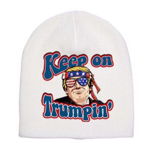 Keep On Trumpin Funny Political Trump Design Short Acrylic Beanie