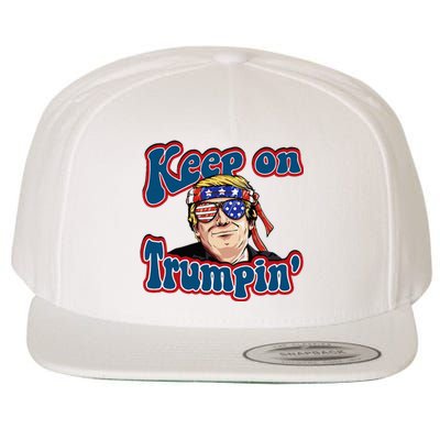 Keep On Trumpin Funny Political Trump Design Wool Snapback Cap