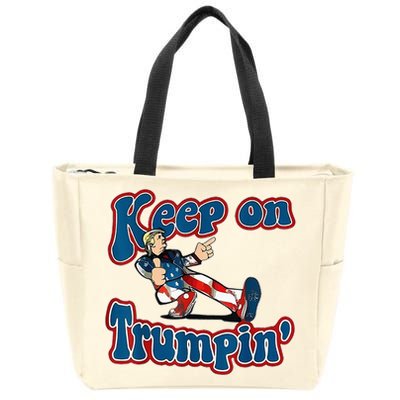 Keep On Trumpin Trump For President 2024 Usa Flag Zip Tote Bag