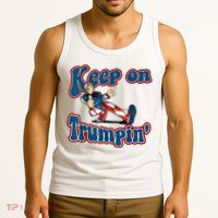 Keep On Trumpin Trump For President 2024 Usa Flag Tank Top
