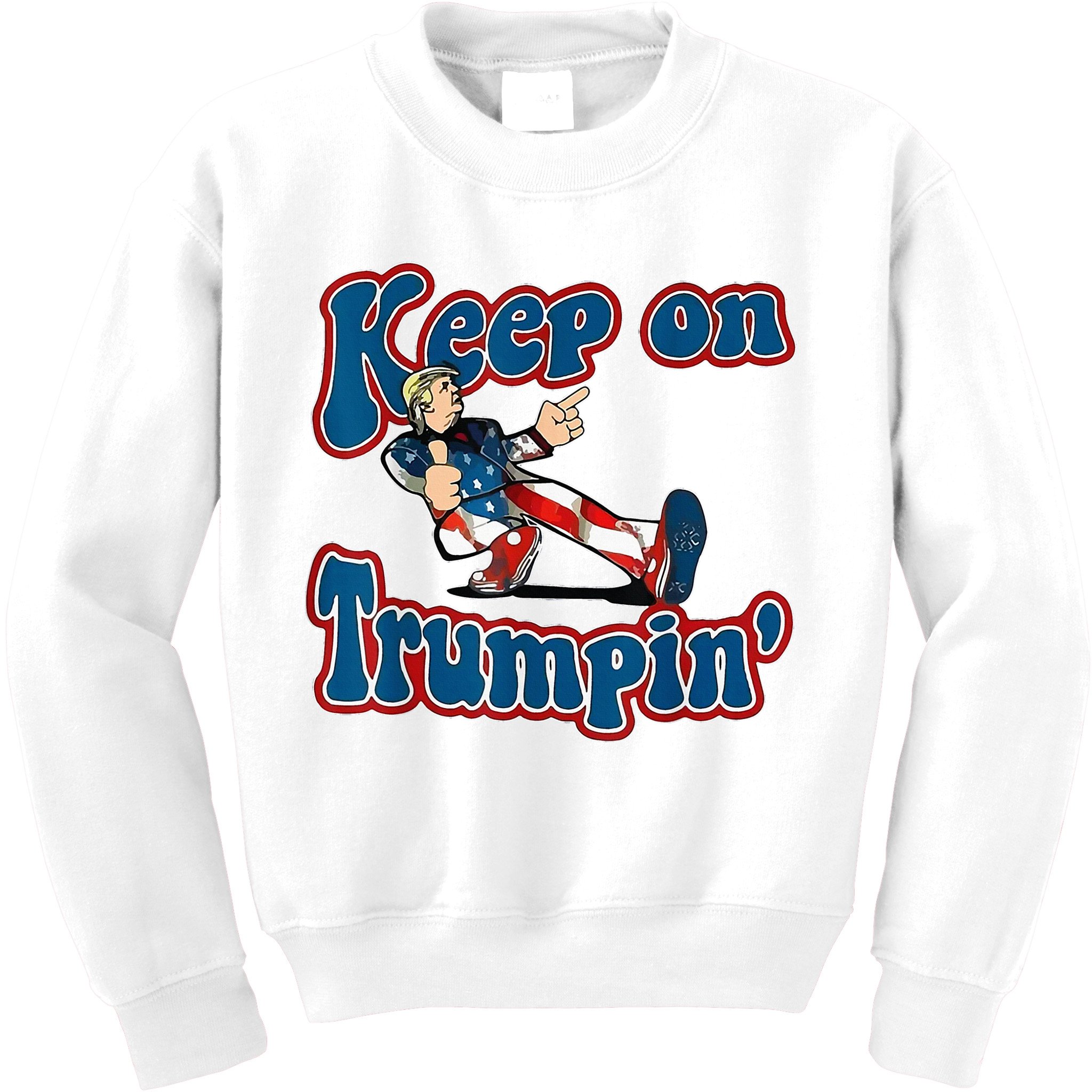 Keep On Trumpin Trump For President 2024 Usa Flag Kids Sweatshirt