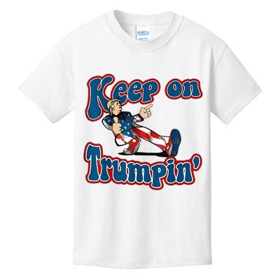 Keep On Trumpin Trump For President 2024 Usa Flag Kids T-Shirt