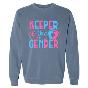 Keeper Of The Gender Gender Reveal Party Baby Shower Garment-Dyed Sweatshirt