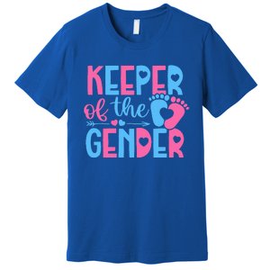 Keeper Of The Gender Gender Reveal Party Baby Shower Premium T-Shirt