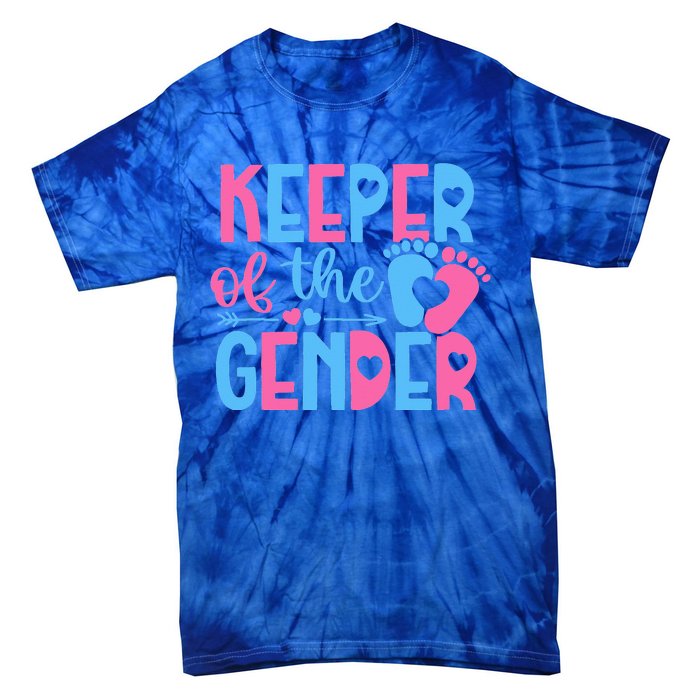 Keeper Of The Gender Gender Reveal Party Baby Shower Tie-Dye T-Shirt