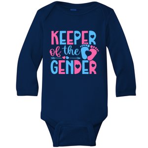 Keeper Of The Gender Gender Reveal Party Baby Shower Baby Long Sleeve Bodysuit