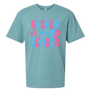 Keeper Of The Gender Gender Reveal Party Baby Shower Sueded Cloud Jersey T-Shirt