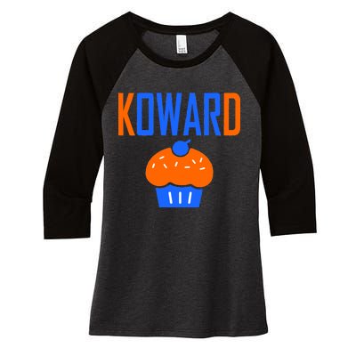 KOWARD Cupcake KD Oklahoma City Basketball Women's Tri-Blend 3/4-Sleeve Raglan Shirt