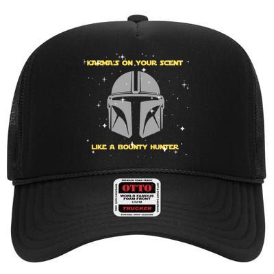 Karma’s On Your Scent Like Bounty Hunter TS Inspired High Crown Mesh Back Trucker Hat