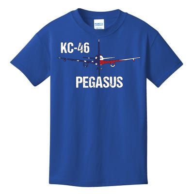 KC46 Pegasus Air Force Pilot American Flag Funny Aviation  Kids T-Shirt