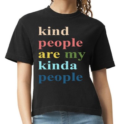 Kind People Are My Kinda People Retro Colorful Comfort Colors Boxy T-Shirt