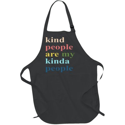 Kind People Are My Kinda People Retro Colorful Full-Length Apron With Pockets