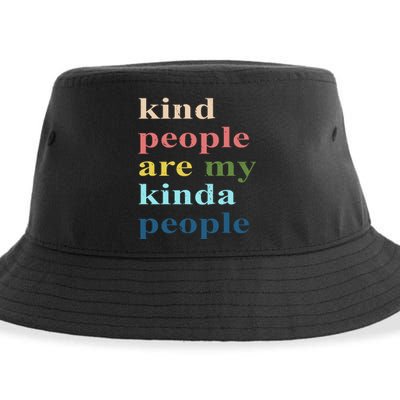 Kind People Are My Kinda People Retro Colorful Sustainable Bucket Hat