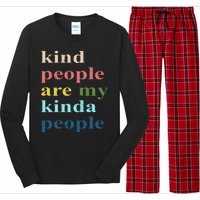 Kind People Are My Kinda People Retro Colorful Long Sleeve Pajama Set