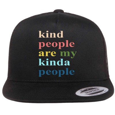 Kind People Are My Kinda People Retro Colorful Flat Bill Trucker Hat