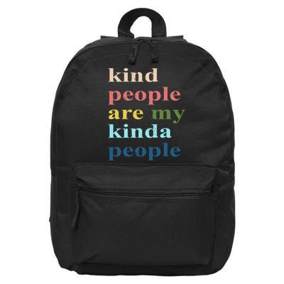 Kind People Are My Kinda People Retro Colorful 16 in Basic Backpack