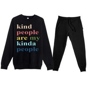 Kind People Are My Kinda People Retro Colorful Premium Crewneck Sweatsuit Set