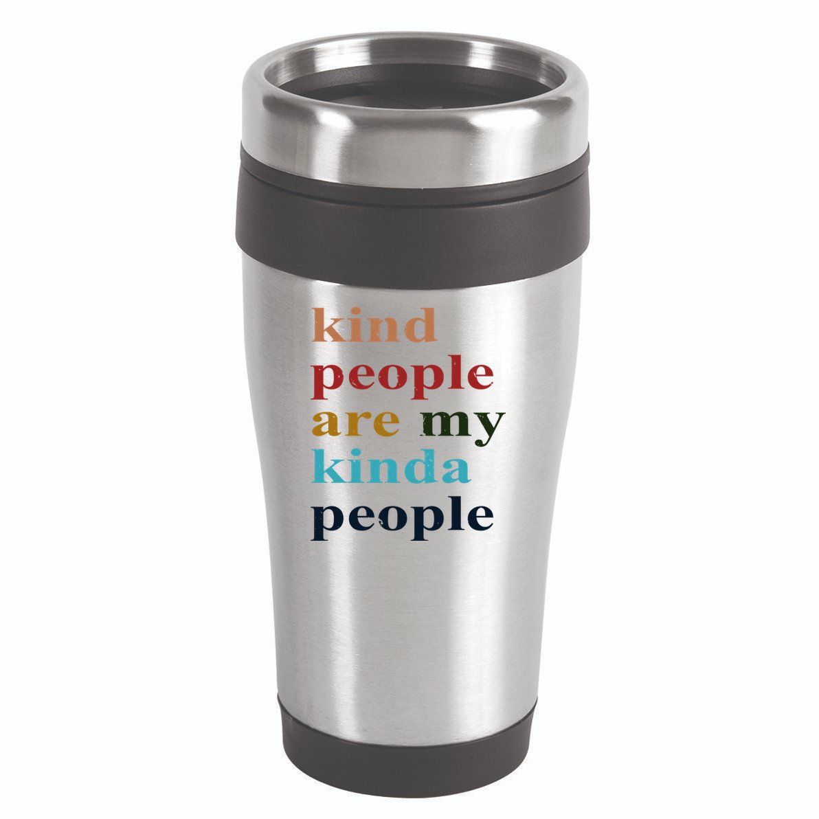 Kind People Are My Kinda People Retro Colorful 16oz Travel Tumbler