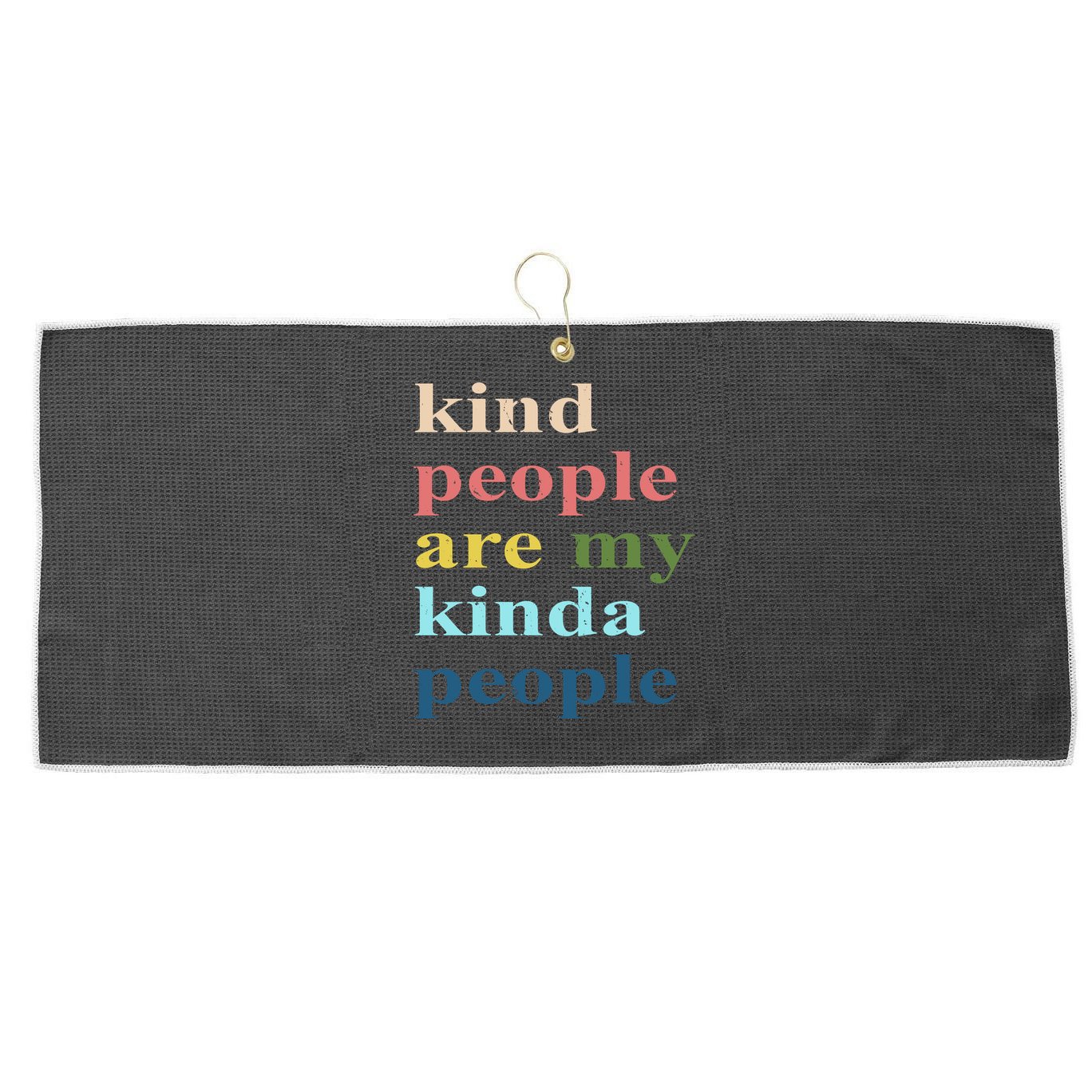 Kind People Are My Kinda People Retro Colorful Large Microfiber Waffle Golf Towel