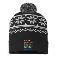 Kind People Are My Kinda People Retro Colorful USA-Made Snowflake Beanie