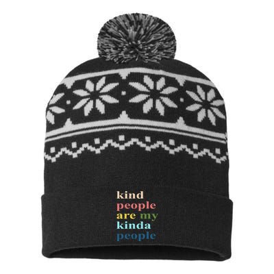 Kind People Are My Kinda People Retro Colorful USA-Made Snowflake Beanie