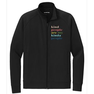 Kind People Are My Kinda People Retro Colorful Stretch Full-Zip Cadet Jacket