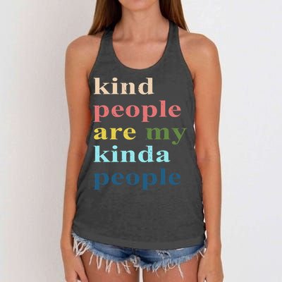 Kind People Are My Kinda People Retro Colorful Women's Knotted Racerback Tank