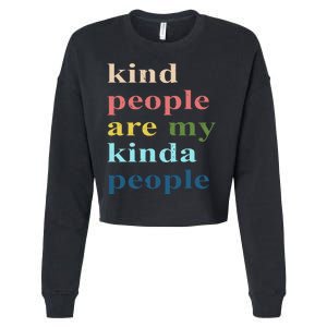 Kind People Are My Kinda People Retro Colorful Cropped Pullover Crew