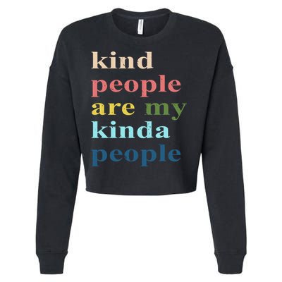Kind People Are My Kinda People Retro Colorful Cropped Pullover Crew