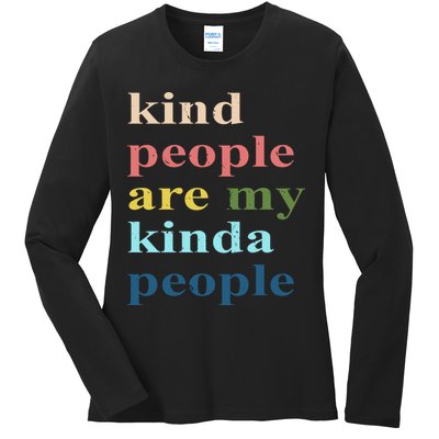 Kind People Are My Kinda People Retro Colorful Ladies Long Sleeve Shirt