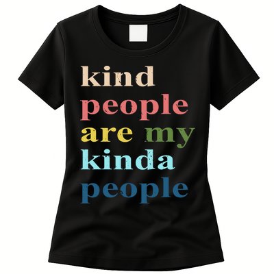 Kind People Are My Kinda People Retro Colorful Womens T-Shirt