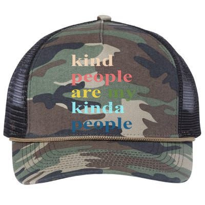 Kind People Are My Kinda People Retro Colorful Retro Rope Trucker Hat Cap